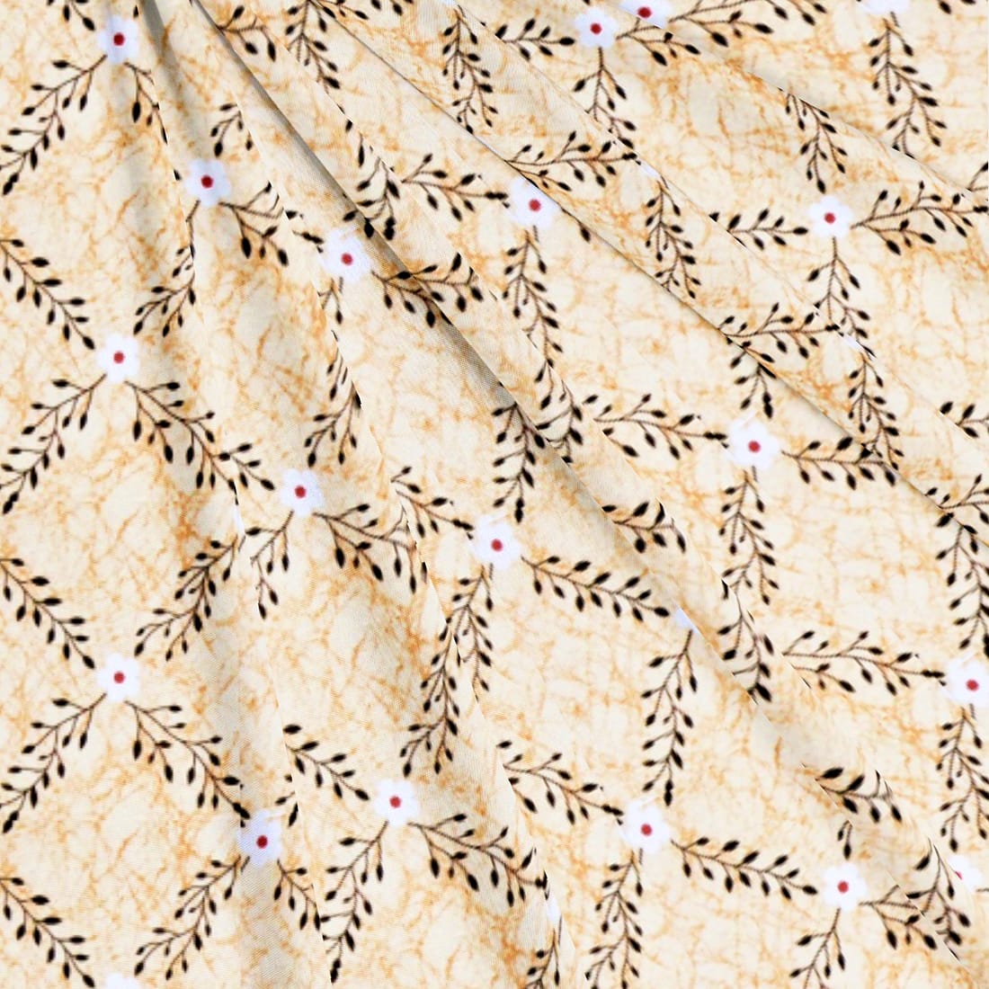 Printed 144 TC Prism Floral Cotton Fabric 88" (224 cms) - Yellow