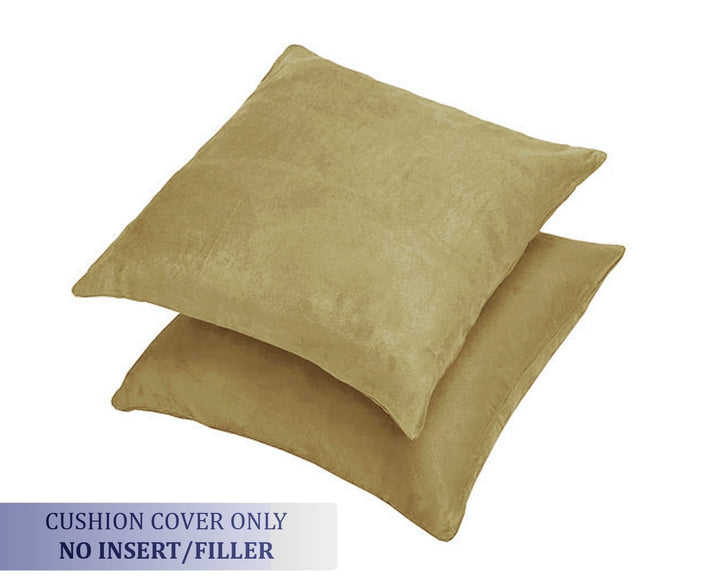 Luxurious Microfiber Suede Velvet Cushion Cover Set in Mehndi online in India