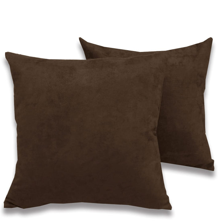 Luxurious Microfiber Suede Velvet Cushion Cover Set in Chocolate Brown online in India