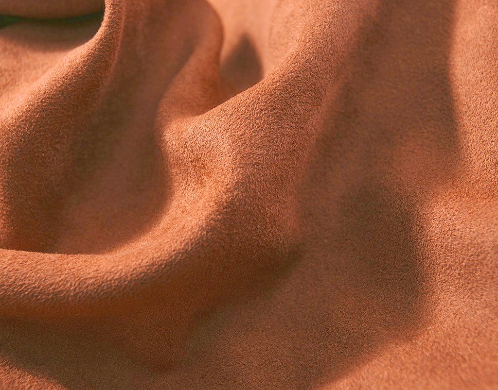 Imported SUEDE Solid Design 200 GSM Fabric (152 cms) in Dark Orange Online At Best Prices