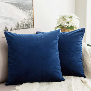 SUEDE Luxurious Microfibre Cushion Cover set - Marine Blue