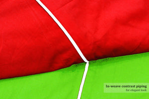 Soft Plain 210 Mercerised Cotton Duvet Cover In Red & Green Online At Best Prices