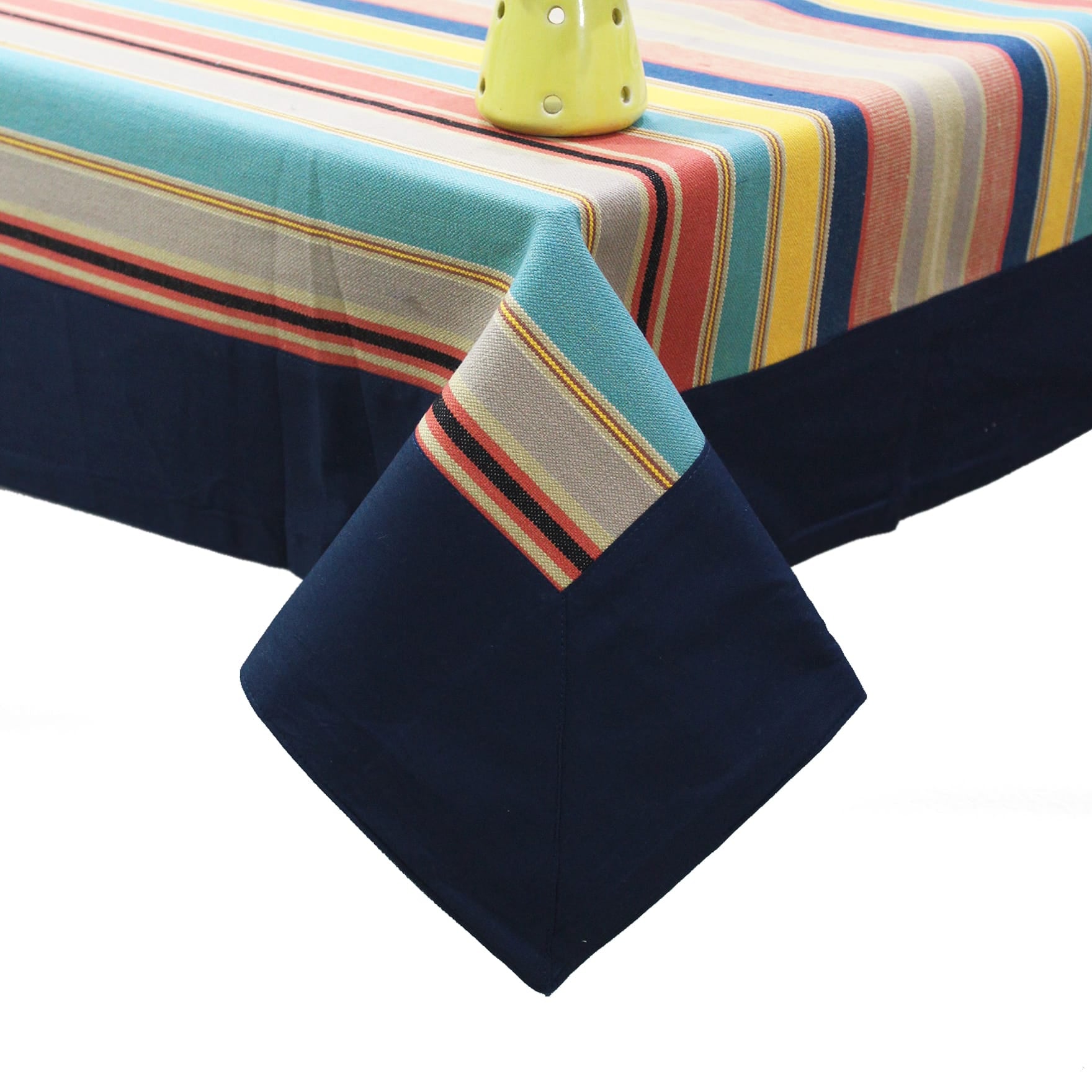 Alpha Multicolor Woven Cotton Stripes Table Cover(1 Pc) online in India