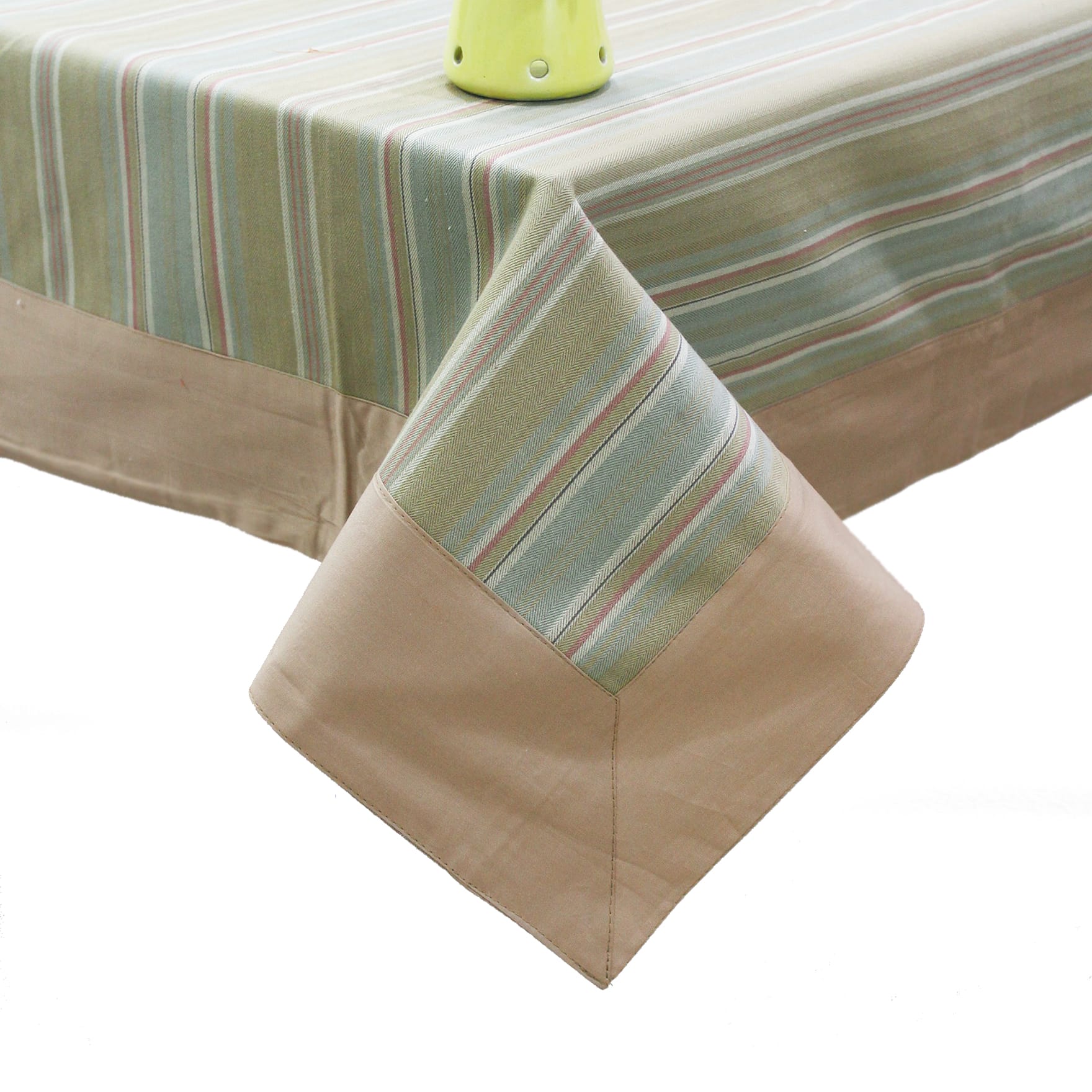 Alpha Brown Woven Cotton Stripes Table Cover(1 Pc) online in India