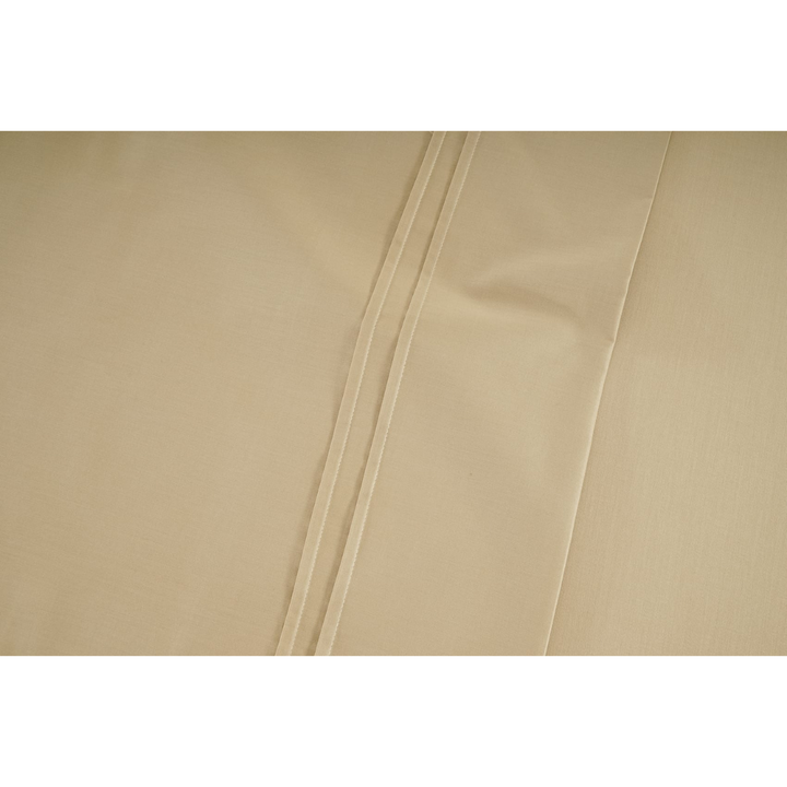 Soft Cotton Plain 400 TC Satin Fitted Bedsheet In Beige At Best Prices