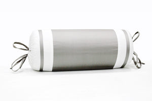 400 TC Luxurious Cotton Satin Bolster Cover Set in Silver-2Pcs