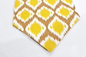 144 TC Ikat Cotton Table Runner for 6 Seater Table in Mustard online