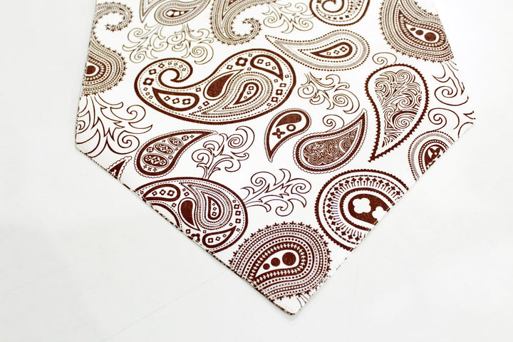 144 TC Paisley Cotton Table Runner for 6 Seater Table in Brown online