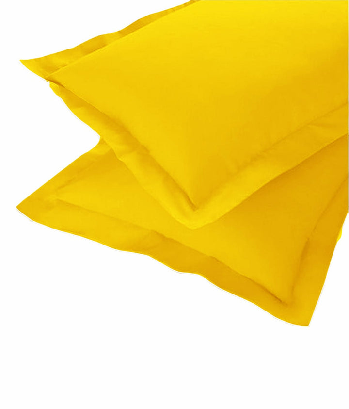 Soft 210 TC Plain Cotton Pillow Cover Set in Yellow online in India(2 Pcs)
