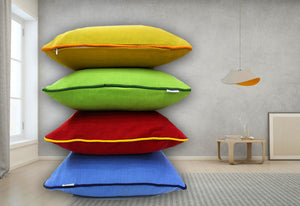 Soft Woven Corded Stripe Cotton Cushion Cover Set in Peacock Blue online (1Pc)