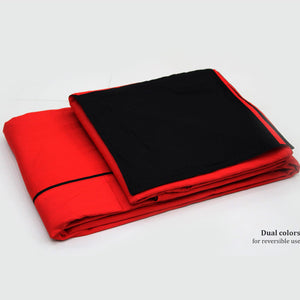Plain 210 TC Mercerised Cotton Duvet Cover - Black & Red
