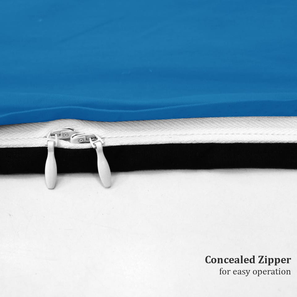 Plain 210 TC Mercerised Cotton Duvet Cover - Turquoise Blue & Navy Blue