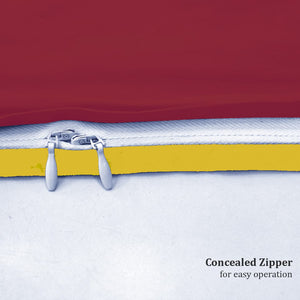 Plain 210 TC Mercerised Cotton Duvet Cover - Maroon & Mustard