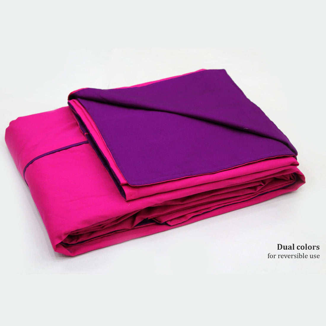 Plain 210 TC Mercerised Cotton Duvet Cover - Pink & Purple