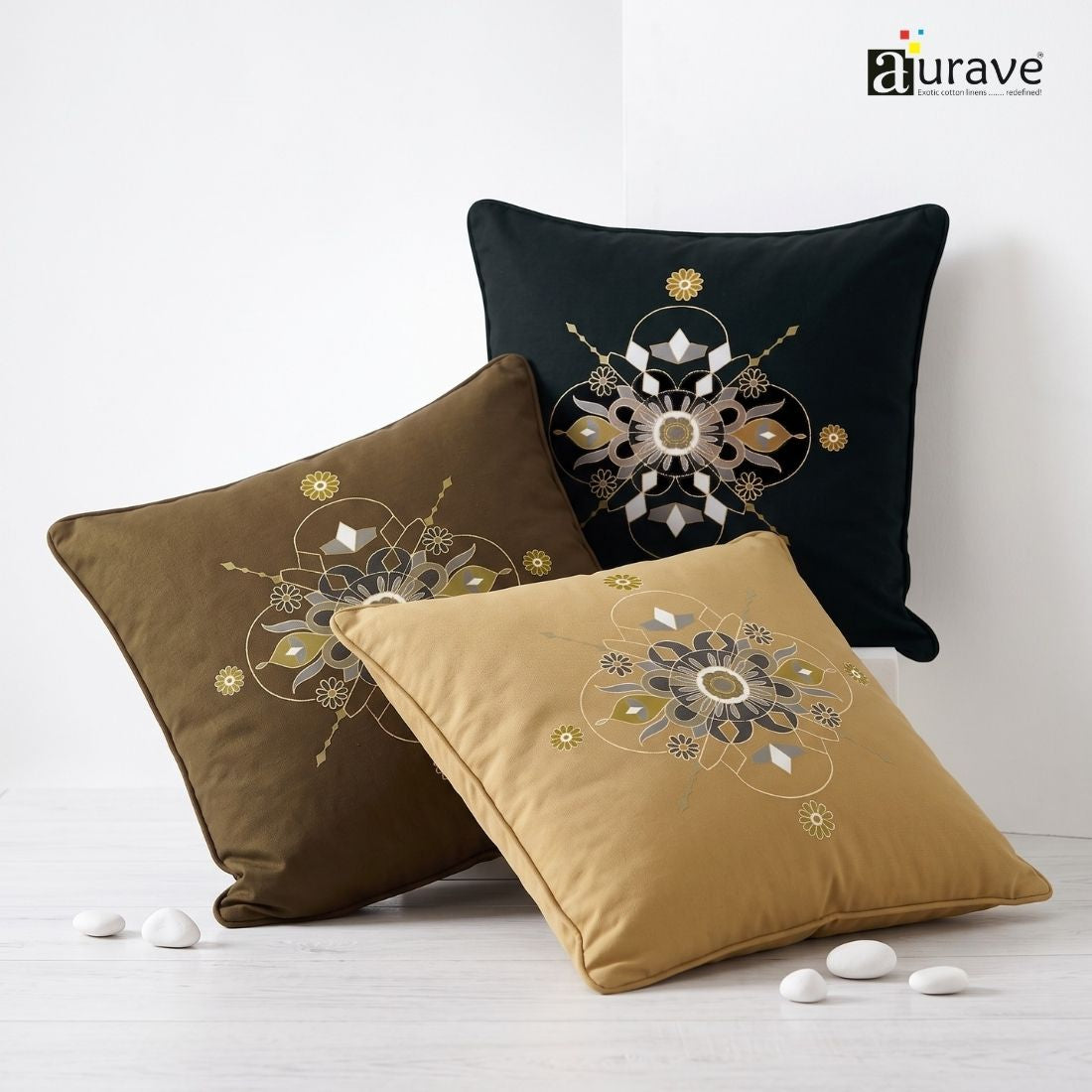 Zari Jewel Floral Medallion DTF Cushion Cover