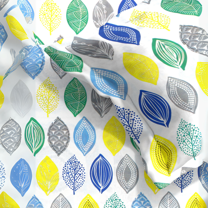 Digital Print Single Flat Bedsheet with Pillow Covers for Kids, Blue