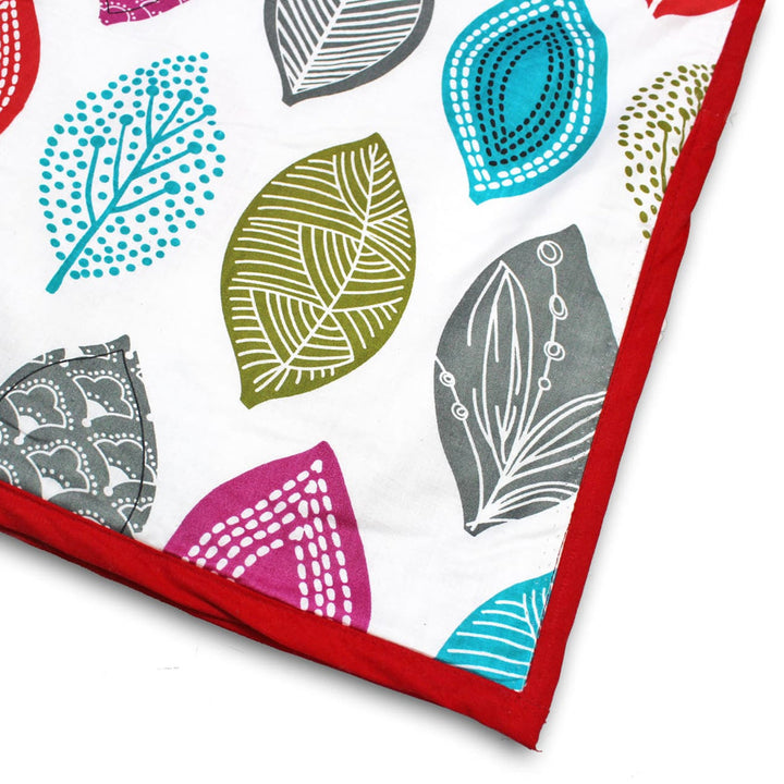 Leaf Floral Design Cotton Dohar, Orange