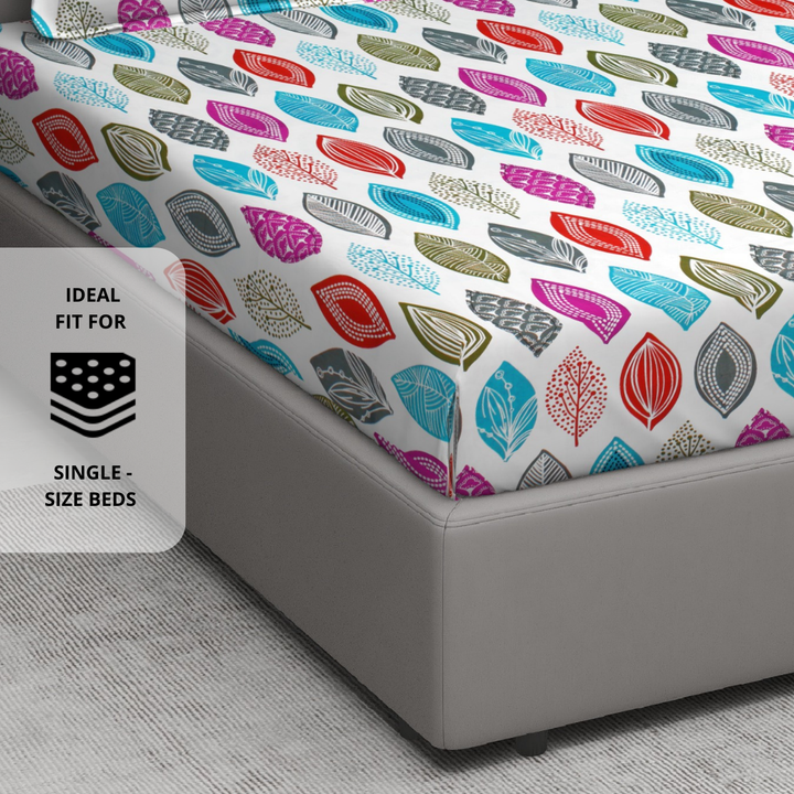 Digital Print Single Flat Bedsheet with Pillow Covers for Kids, Orange