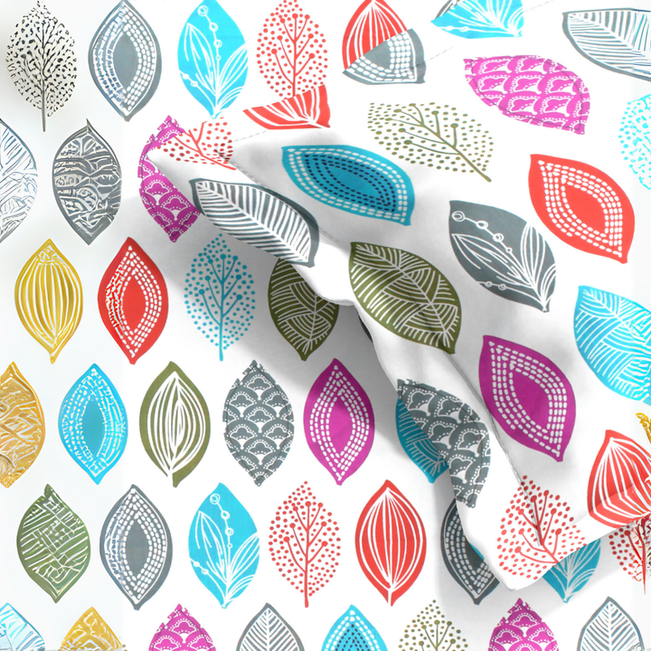 Digital Print Single Flat Bedsheet with Pillow Covers for Kids, Orange