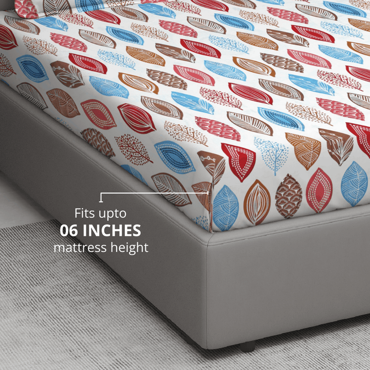 Digital Print Single Fitted Bedsheet with Pillow Covers for Kids, Pink