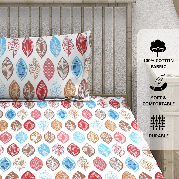 Digital Print Single Flat Bedsheet with Pillow Covers for Kids, Pink