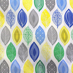 Full View Printed Blue Feathers Vector Pattern Cotton Duvet Cover