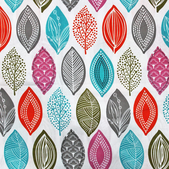 Full View Leaf Floral Design Cotton Dohar, Orange