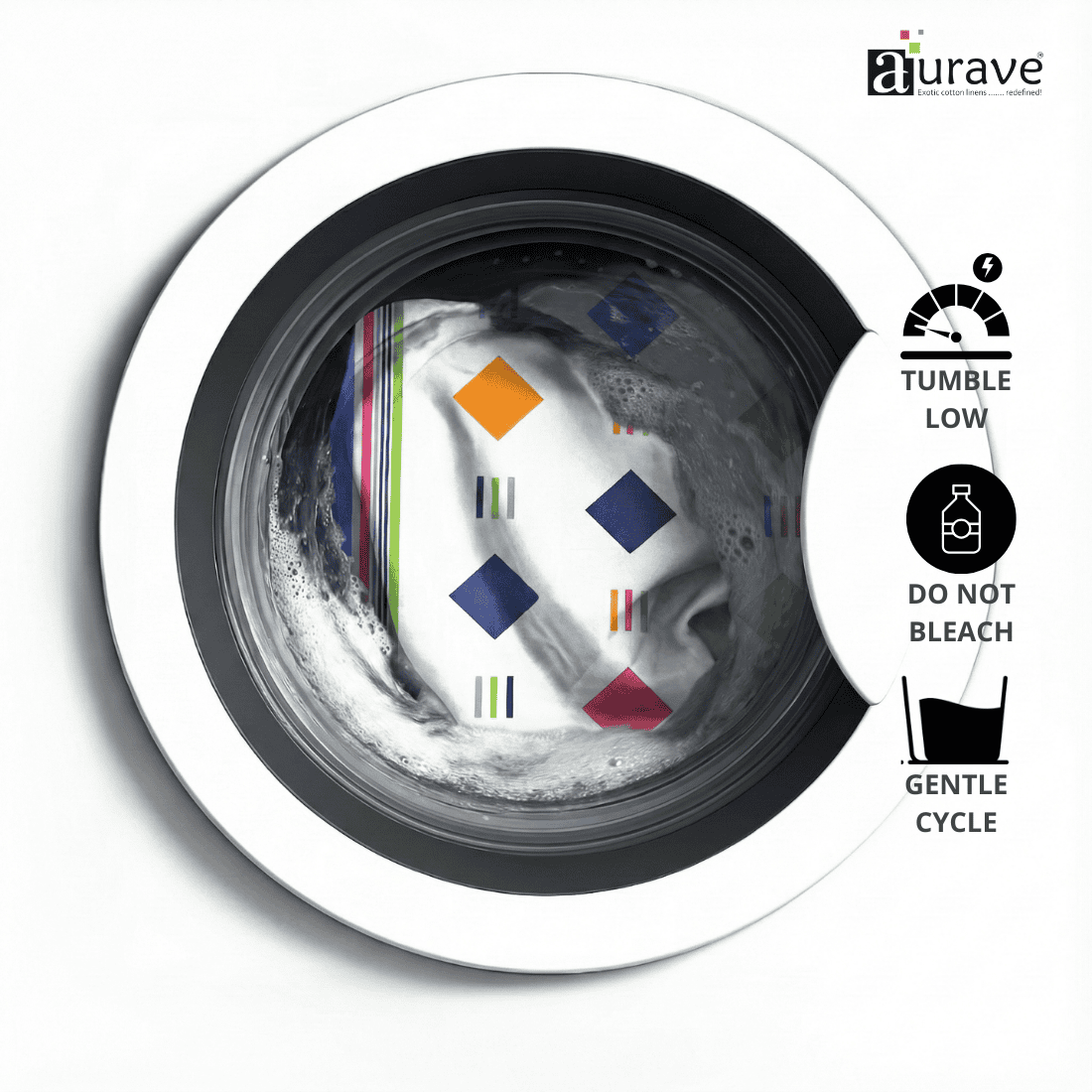 Washing machine drum with  Kids Reversible Cotton Dohar  and washing   