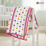 Kids Reversible Cotton Dohar | Soft 3-Layer AC Blanket with Geometrical Print - Pink