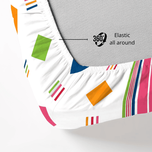 Digital Print Single Fitted Bedsheet for Kids with Pillow Covers - Pink