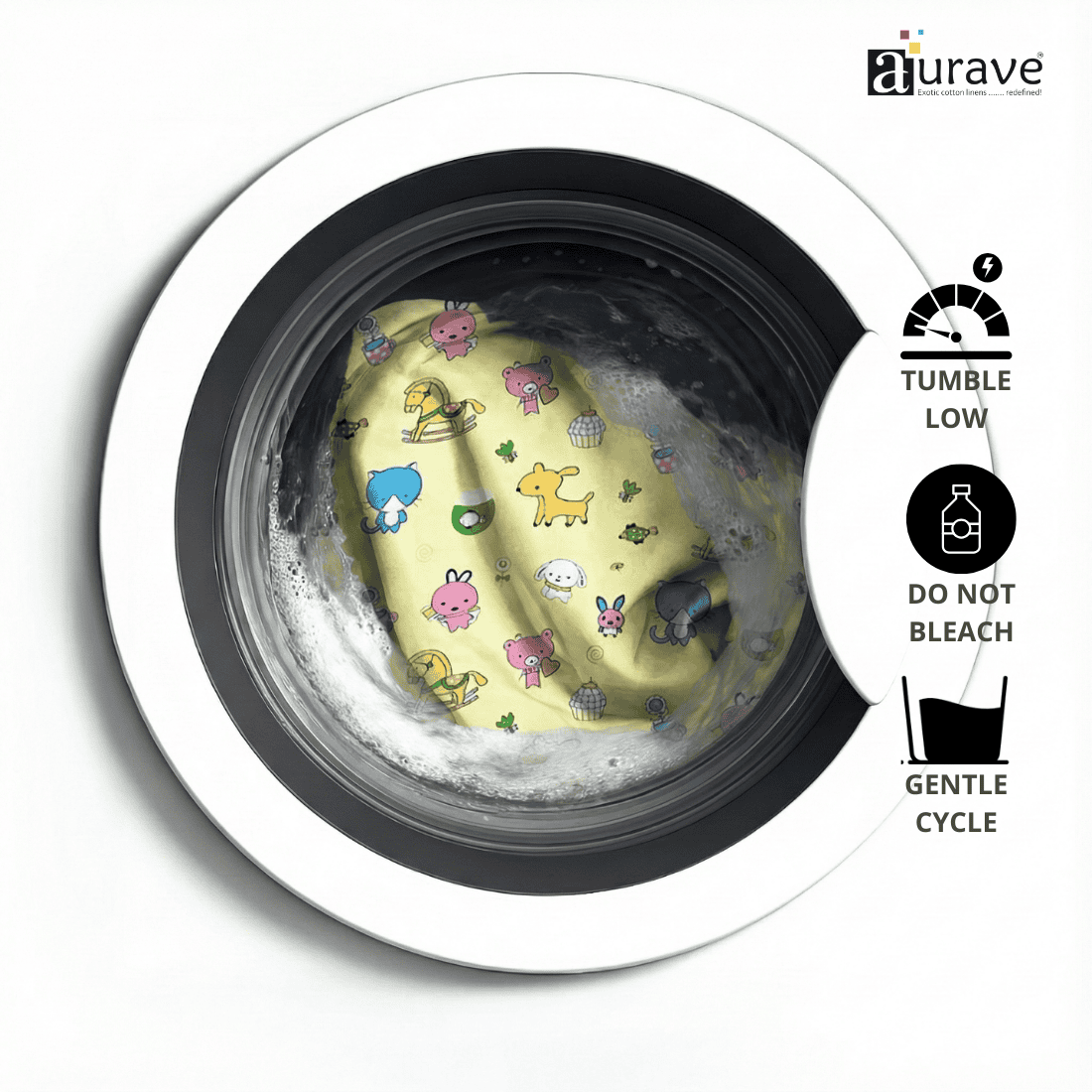 Washing machine with Kids Reversible Cotton Dohar 