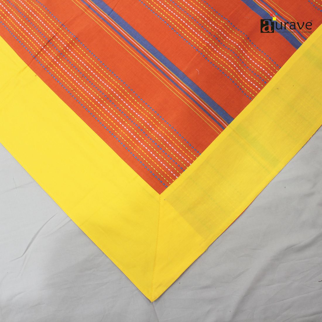 ALPHA Woven Cotton Check 1 Pc Table Cover - Orange