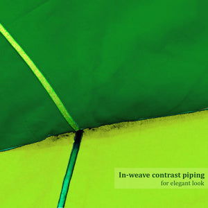 Close-up of Plain 210 TC Mercerised Cotton Duvet Cover - Bottle Green & Fluorescent Green