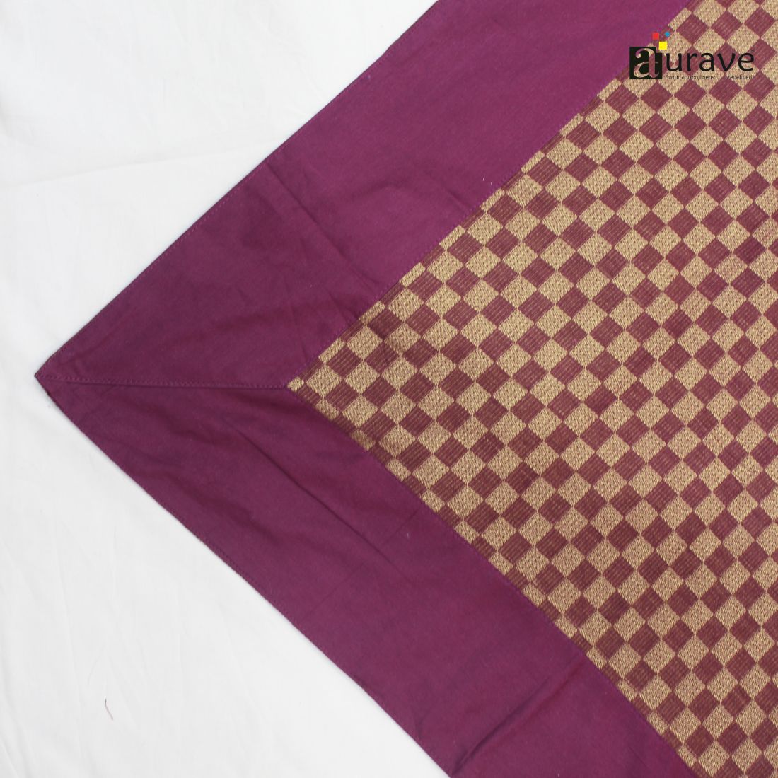 ALPHA Woven Cotton Check 1 Pc Table Cover - Purple