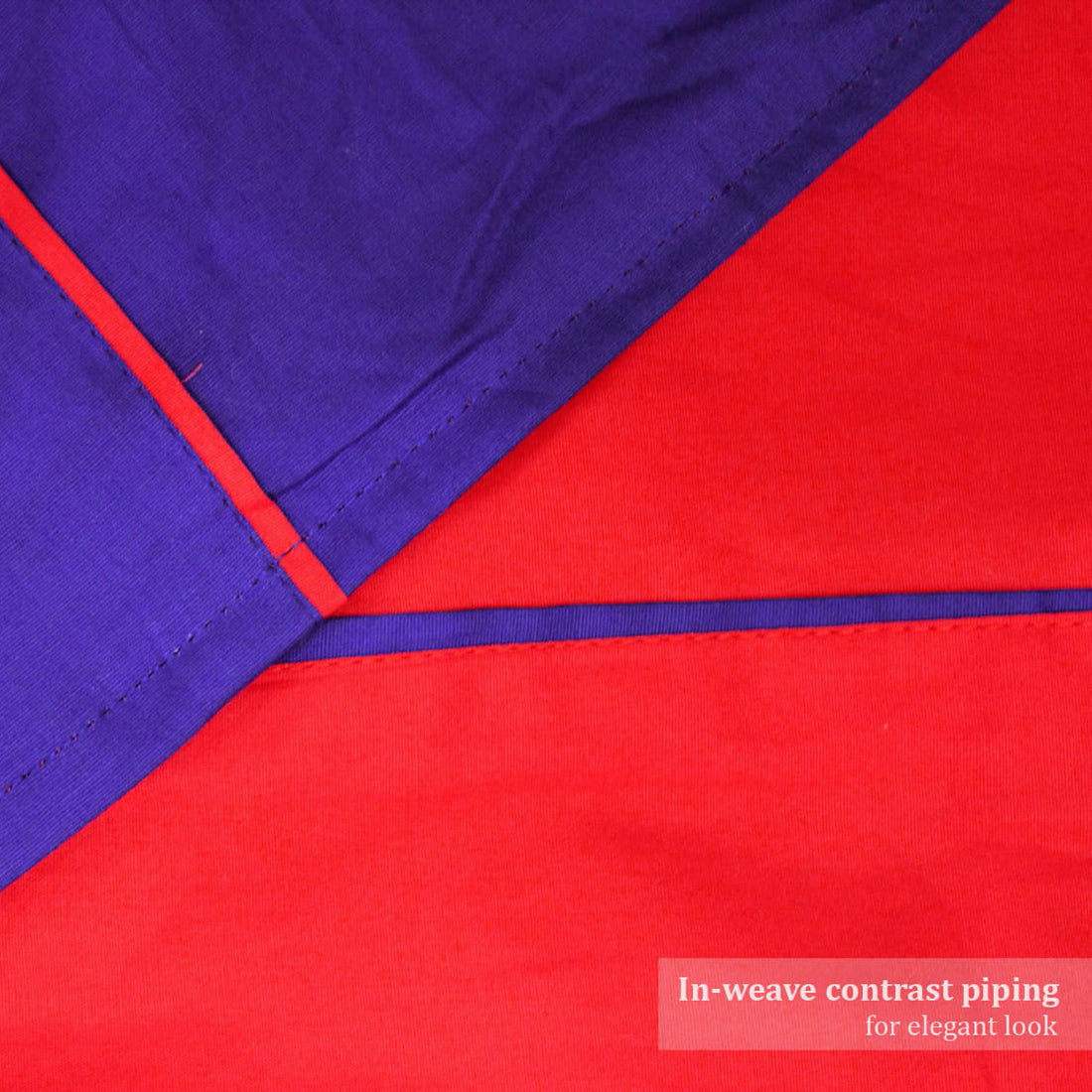 Plain 210 TC Mercerised Cotton Duvet Cover - Marine Blue & Red