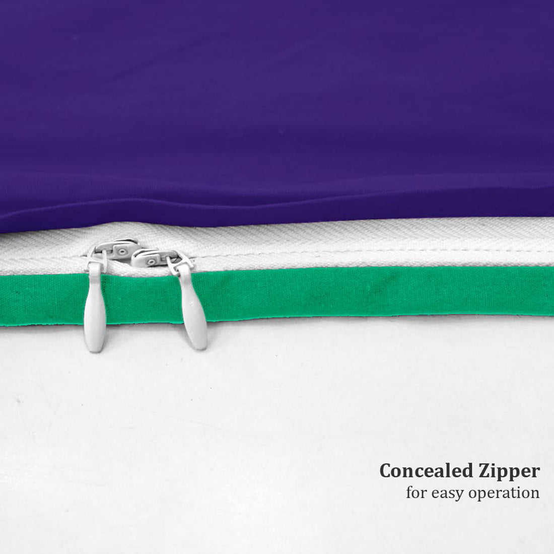 Plain 210 TC Mercerised Cotton Duvet Cover - Marine Blue & Aqua Green