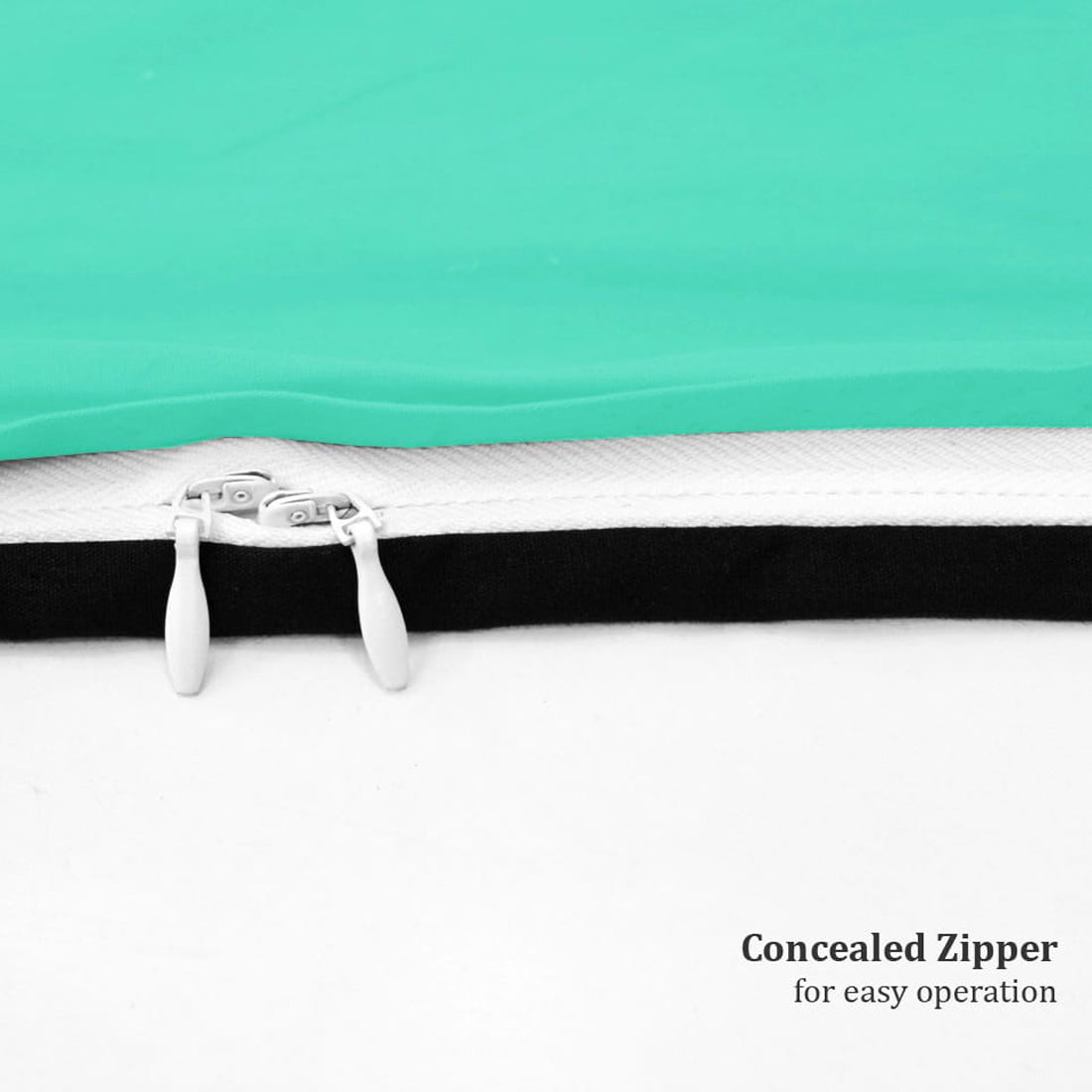 Plain 210 TC Mercerised Cotton Duvet Cover - Pista & Aqua