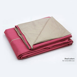 Plain 210 TC Mercerised Cotton Duvet Cover - Magenta & Khaki