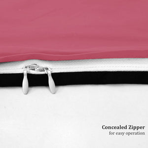 Concealed zipper on a pink and white bag with text 'Concealed Zipper for easy operation'.