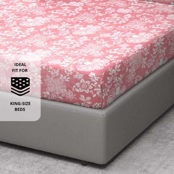 Floral 210 TC Flat bedsheet 