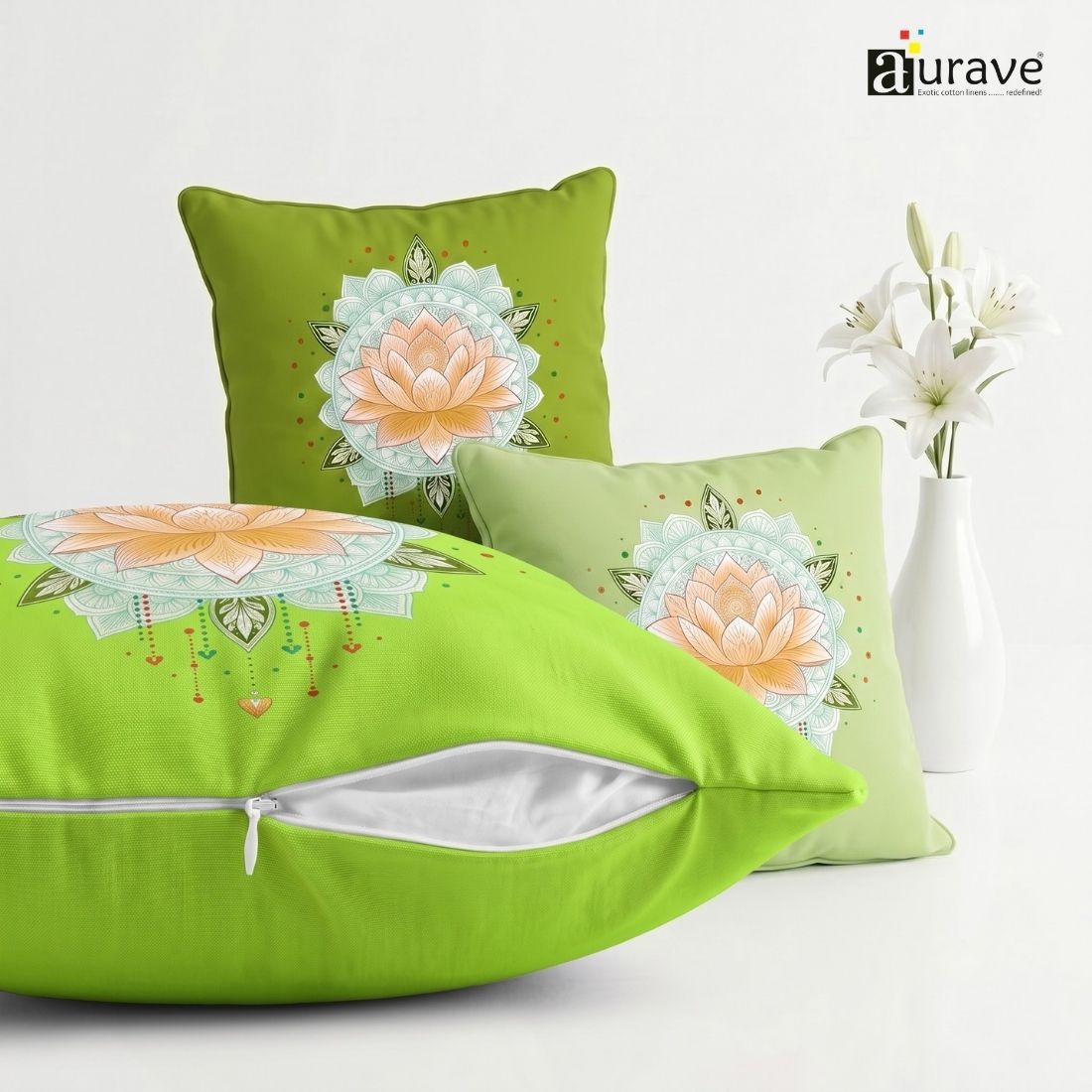 Zari Dreamcatcher Lotus Mandala DTF Cushion Cover
