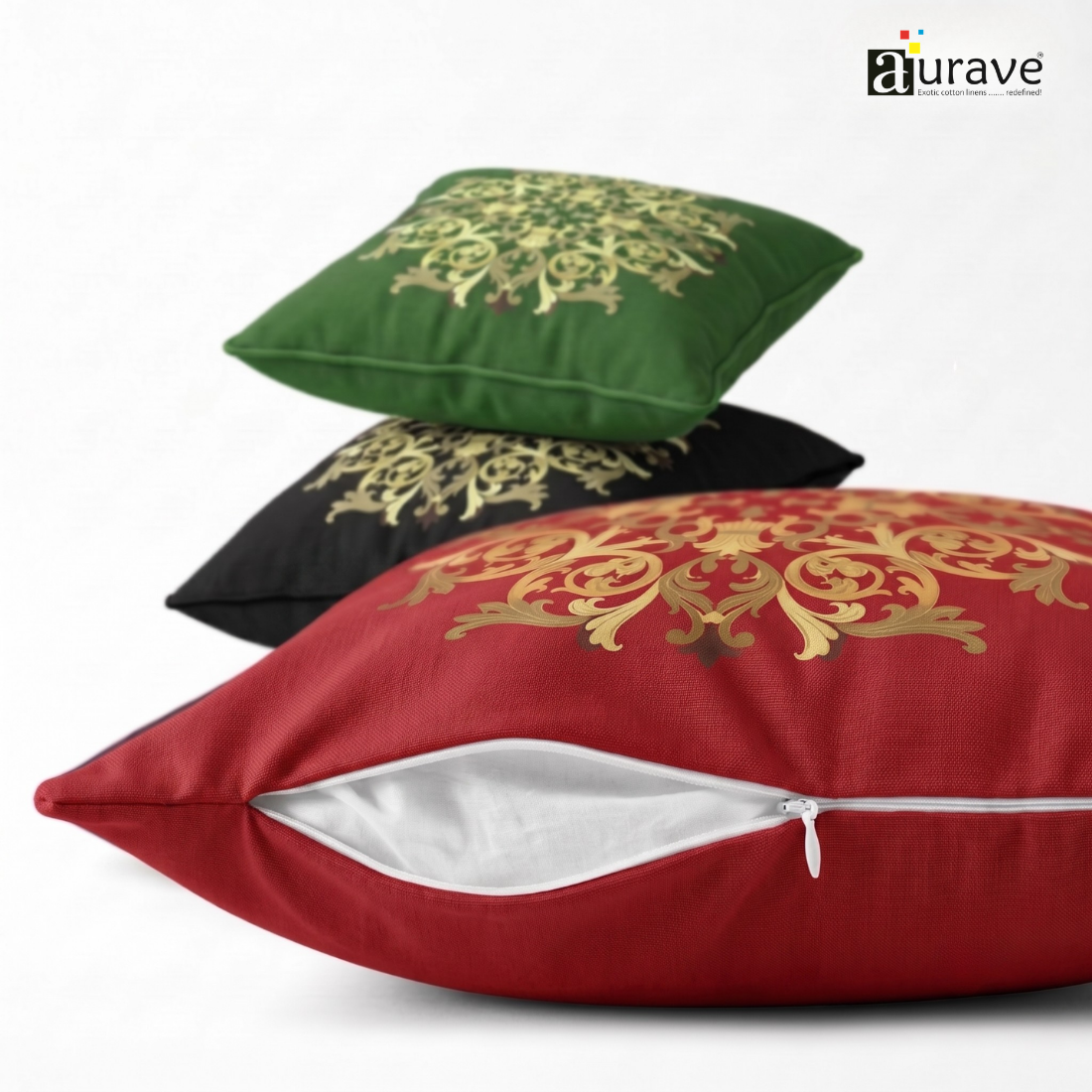 Zari Irish Damask Scroll DTF Cushion Cover