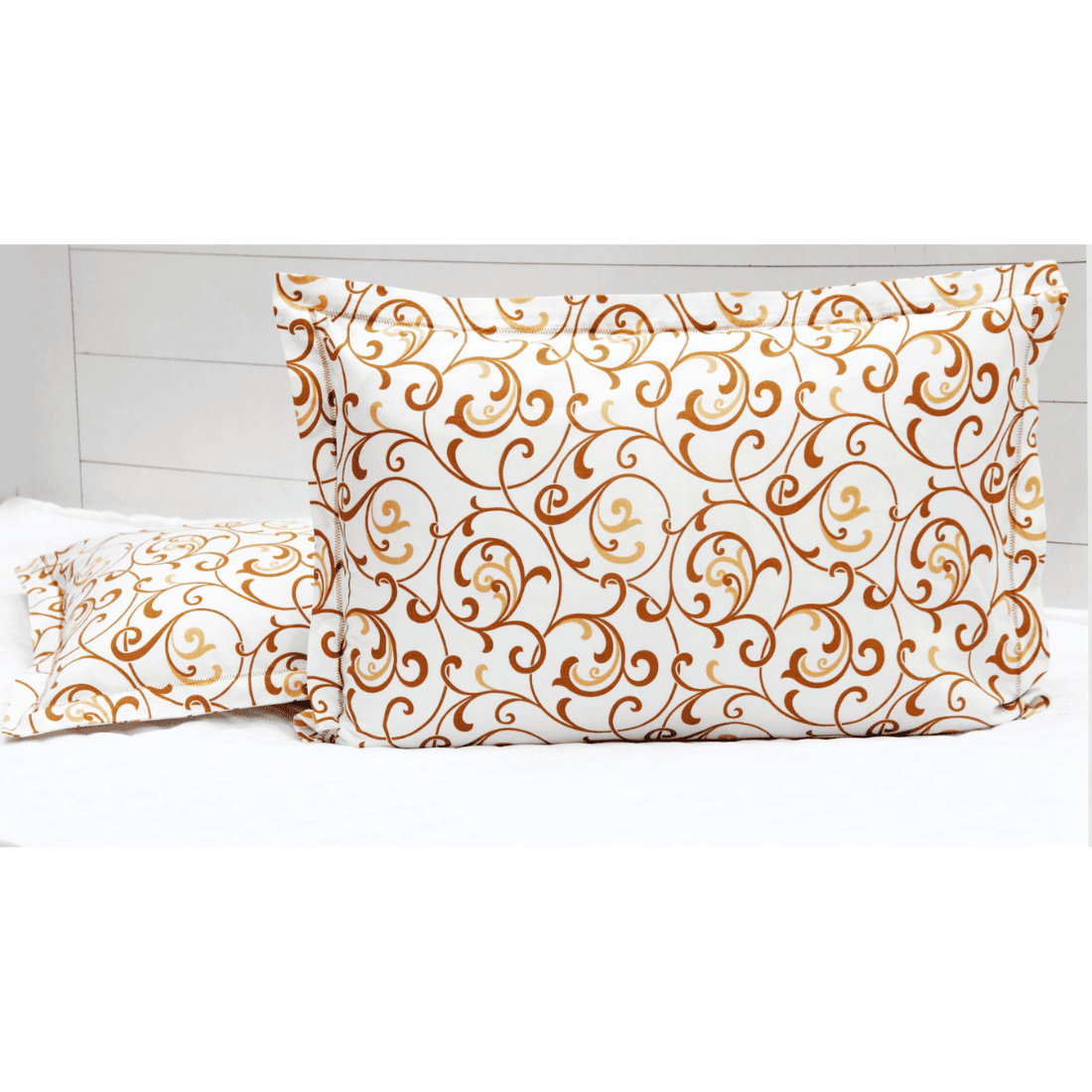 Soft Floral Print 144 TC Cotton Fitted Bedsheet In Mustard At Best Prices