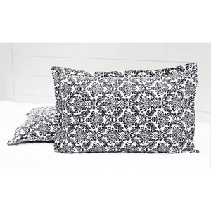 Soft cotton damask print 144 TC Fitted Bedsheet In Black At Best Prices