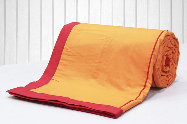 Cozy Plaino Designer Plain Reversible Cotton Dohar Online In Light Orange