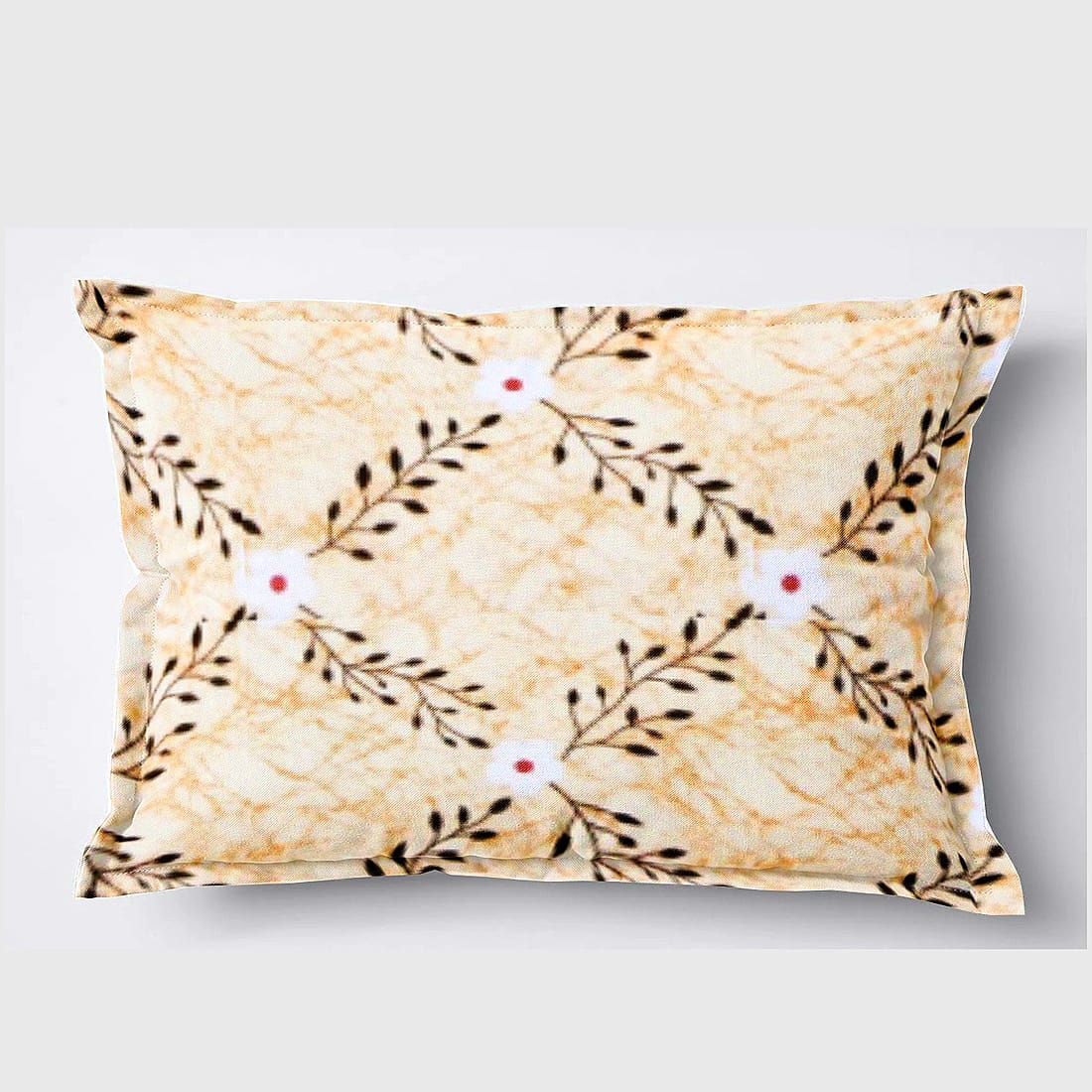 Soft Floral Print 144 TC Cotton Fitted Bedsheet In Yellow At Best Prices