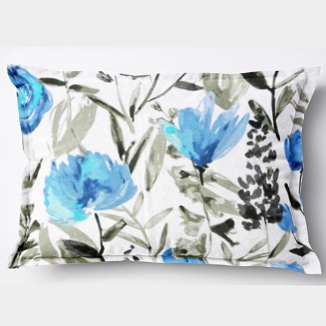 Soft Floral Print 144 TC Cotton Fitted Bedsheet In Blue At Best Prices