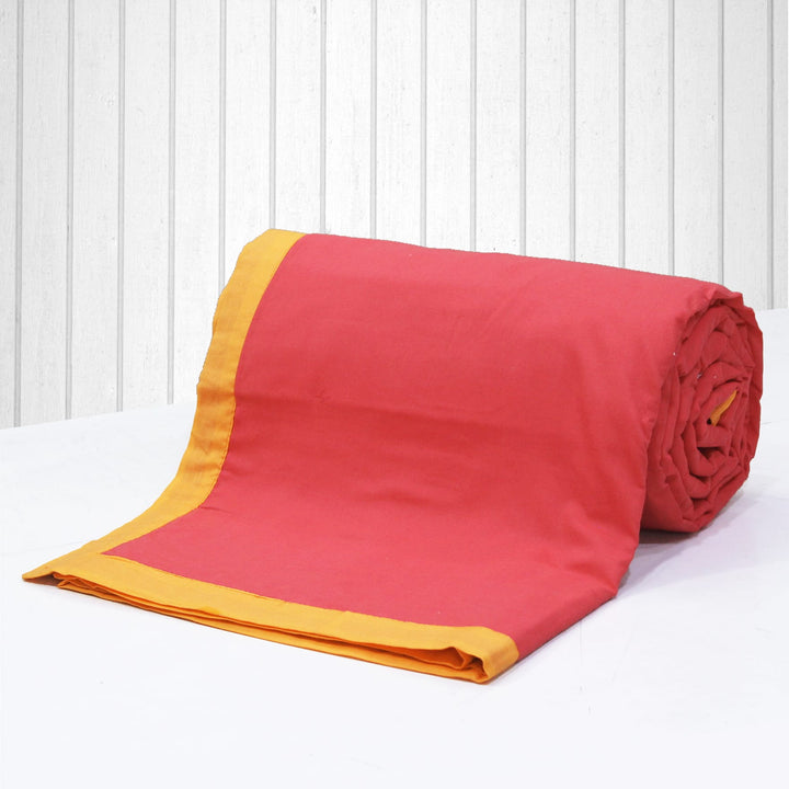 Cozy Plaino Designer Plain Reversible Cotton Dohar Online In Red 