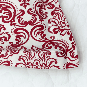 Soft cotton damask print 144 TC Fitted Bedsheet In Maroon At Best Prices