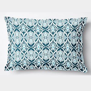 Soft Cotton Ikat Print 144 TC Fitted Bedsheet In Navy Blue At Best Prices